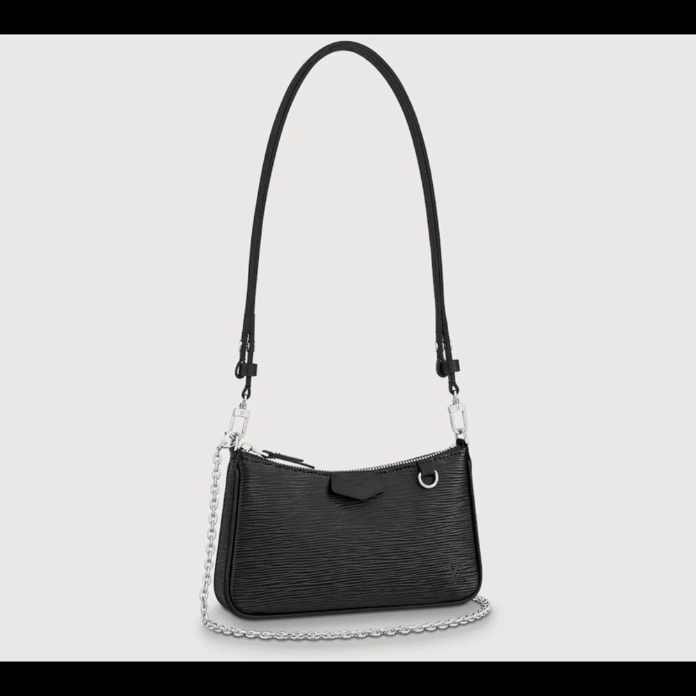 Louis Vuitton easy pouch on strap in black epi leather